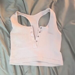 White Tank Top With Buttons